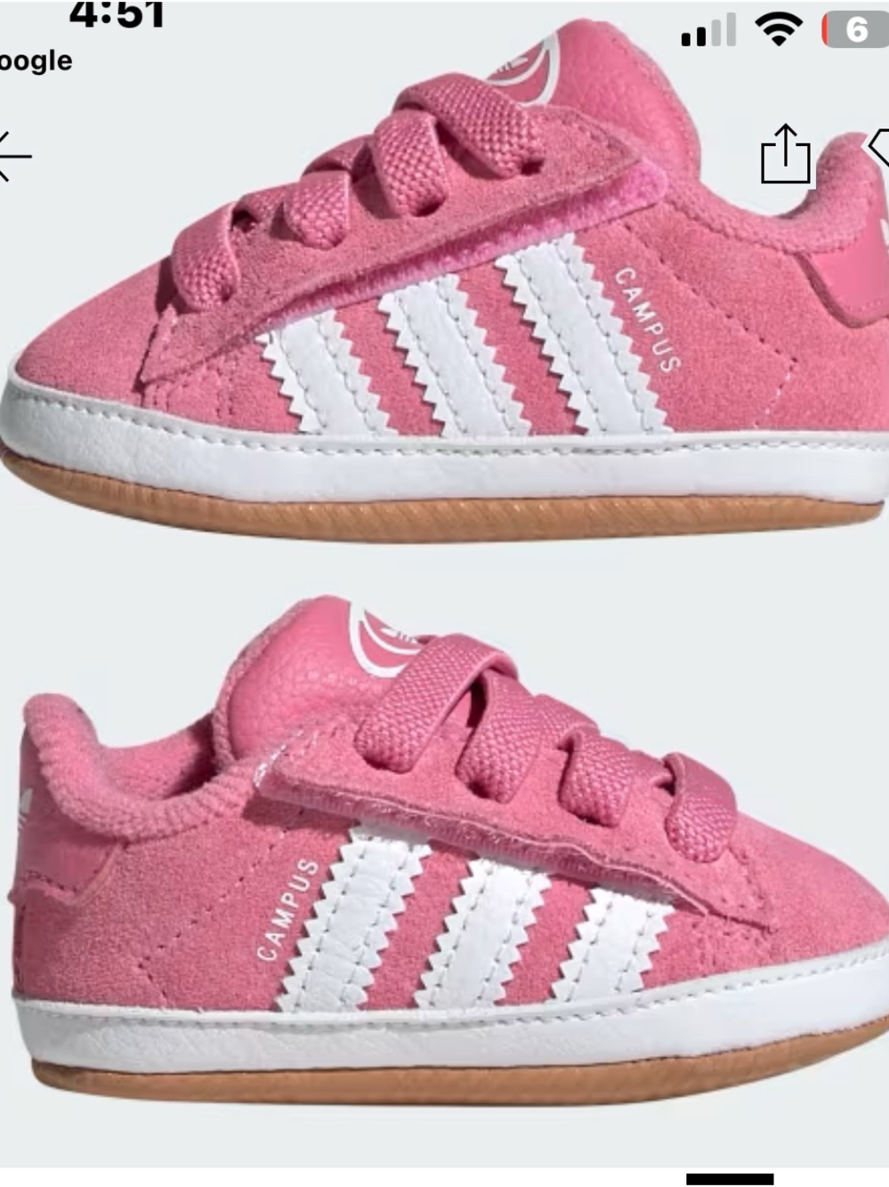 pink and white Campus 00s Crib Shoe Box
